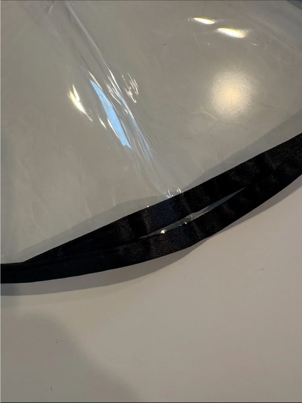 Clear Black-Trim Garment Bag